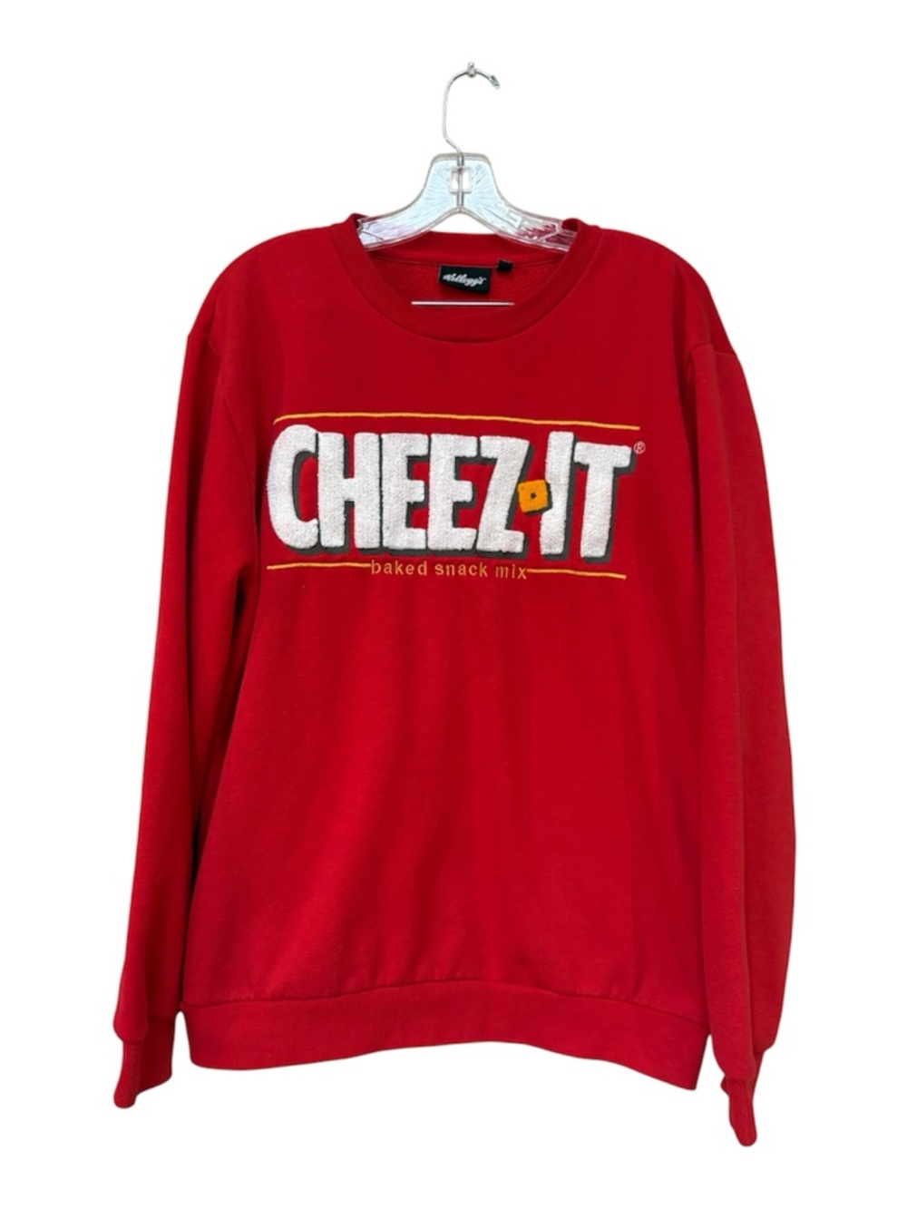 Cheez-It Graphic Sweatshirt Red Kellogg’s Crewneck Oversized Large Y2K
